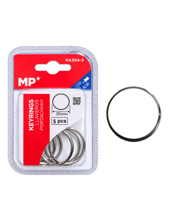 MP σετ μεταλλικοί κρίκοι κλειδιών PA354-3, 35mm, 5τμχ MP σετ μεταλλικοί κρίκοι κλειδιών PA354-3, 35mm, 5τμχ