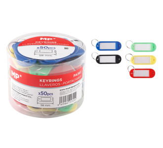 MP μπρελόκ κλειδιών με ετικέτα PA363, 20x58mm, διάφορα χρώματα, 50τμχ