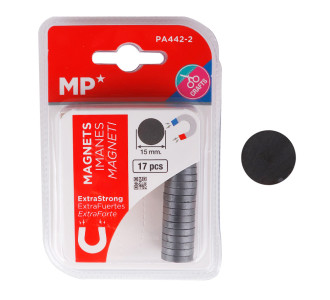 MP σετ μαγνήτες PA442-2, στρογγυλοί, 15mm, ανθρακί, 17τμχ MP σετ μαγνήτες PA442-2, στρογγυλοί, 15mm, ανθρακί, 17τμχ