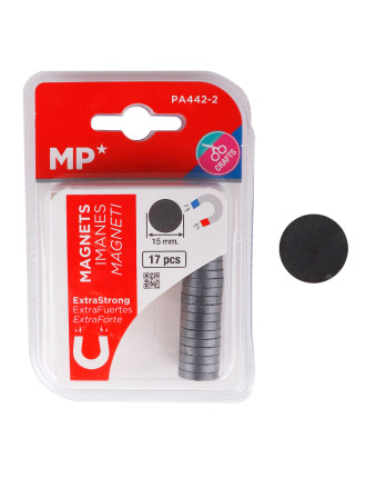 MP σετ μαγνήτες PA442-2, στρογγυλοί, 15mm, ανθρακί, 17τμχ MP σετ μαγνήτες PA442-2, στρογγυλοί, 15mm, ανθρακί, 17τμχ