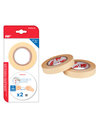 MP κολλητική ταινία διπλής όψεως PA512-01, 12mm, 10m, μπεζ, 2τμχ