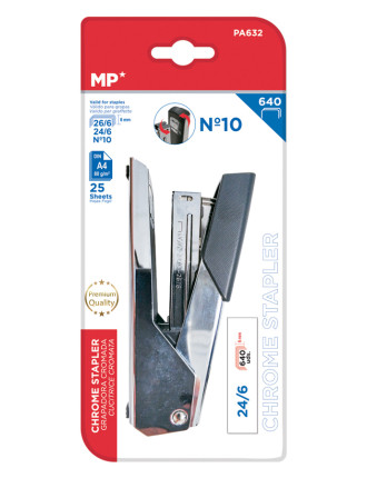 MP μεταλλικό συρραπτικό με ανταλλακτικά PA632, 24/6-26/6-Νο10, 25 φύλλα