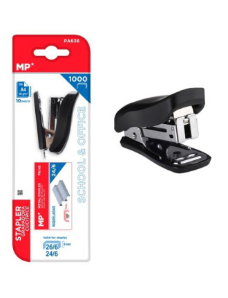 MP mini συρραπτικό με ανταλλακτικά PA636, 24/6-26/6, 10 φύλλα, μαύρο MP mini συρραπτικό με ανταλλακτικά PA636, 24/6-26/6, 10 φύλλα, μαύρο
