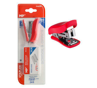 MP mini συρραπτικό με ανταλλακτικά PA636, 24/6-26/6, 10 φύλλα, κόκκινο MP mini συρραπτικό με ανταλλακτικά PA636, 24/6-26/6, 10 φύλλα, κόκκινο
