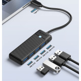 ORICO USB hub PAPW4A-C3, 4x θυρών, 5Gbps, USB-C σύνδεση, μαύρο
