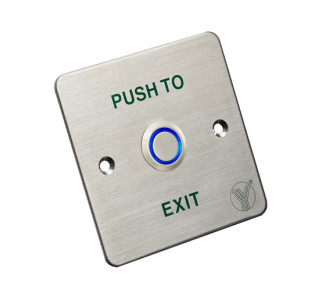 YLI ELECTRONIC χωνευτό μπουτόν PBK-814C με LED, 86 x 86mm, 3Α, ασημί