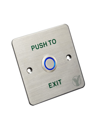 YLI ELECTRONIC χωνευτό μπουτόν PBK-814C με LED, 86 x 86mm, 3Α, ασημί