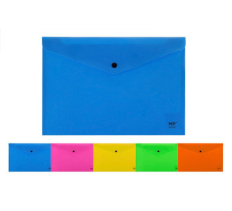 MP πλαστικός φάκελος Α4 με κούμπωμα PC005, 33x23cm, διάφορα χρώματα