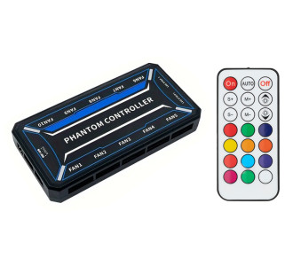 POWERTECH RGB fan controller PCF01-5C με ασύρματο χειριστήριο, 10 connectors