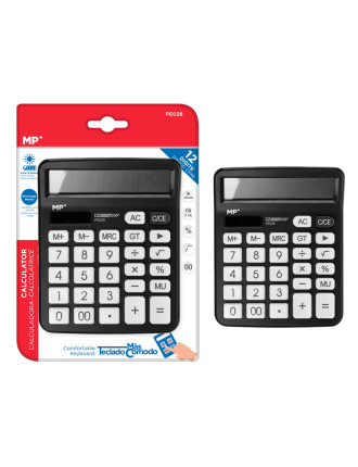 MP αριθμομηχανή PE028, ηλιακό & μπαταρίες, 12 ψηφία, μαύρη MP αριθμομηχανή PE028, ηλιακό & μπαταρίες, 12 ψηφία, μαύρη