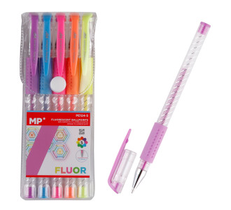 MP σετ στυλό fluorescent ballpoint PE124-5, 0.9mm, πολύχρωμα, 5τμχ MP σετ στυλό fluorescent ballpoint PE124-5, 0.9mm, πολύχρωμα, 5τμχ