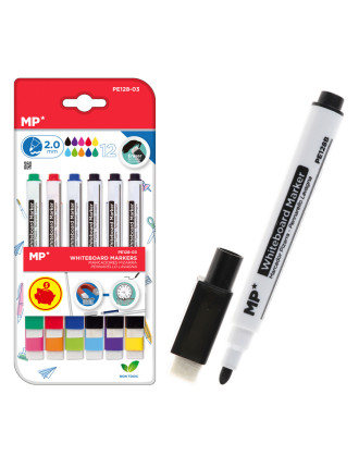 MP χρωματιστοί μαρκαδόροι ασπροπίνακα PE128-03, πάχος μύτης 2mm, 12τμχ MP χρωματιστοί μαρκαδόροι ασπροπίνακα PE128-03, πάχος μύτης 2mm, 12τμχ