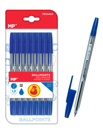 MP σετ στυλό ballpoint PE144OA, 1mm, μπλε, 21τμχ MP σετ στυλό ballpoint PE144OA, 1mm, μπλε, 21τμχ