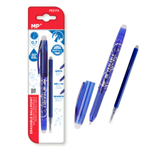 MP στυλό διαρκείας PE217A με ανταλλακτικό μελάνι, erasable, 0.7mm, μπλε