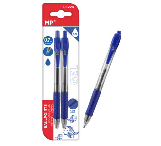 MP στυλό διαρκείας gel PE224, 0.7mm, μπλε, 2τμχ MP στυλό διαρκείας gel PE224, 0.7mm, μπλε, 2τμχ
