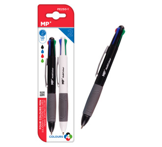 MP στυλό διαρκείας PE250-1, με μύτη 1mm, 4 χρώματα, 2τμχ
