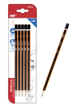 MP ξύλινο μολύβι PE300, τρίγωνο, HB, 5τμχ