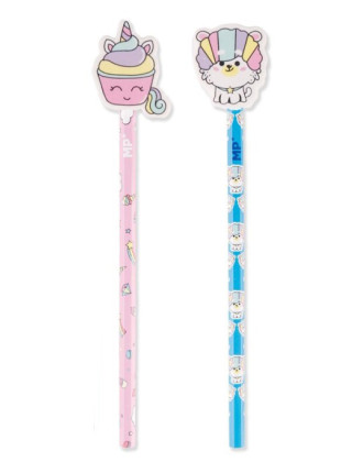 MP ξύλινο μολύβι Unicorn PE336-02 με γόμα, εξάγωνο, HB, 2 σχέδια, 1τμχ