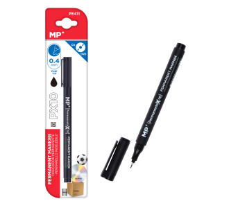 MP ανεξίτηλος μαρκαδόρος PE411, πάχος μύτης 0.4mm, μαύρος