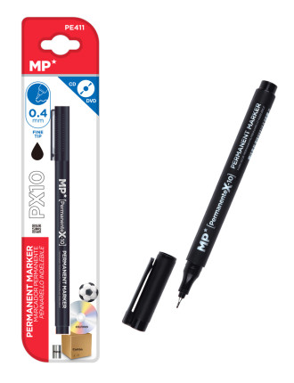 MP ανεξίτηλος μαρκαδόρος PE411, πάχος μύτης 0.4mm, μαύρος
