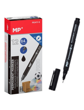 MP ανεξίτηλος μαρκαδόρος PE411-S για CD-DVD, 0.4mm, μαύρος, 12τμχ MP ανεξίτηλος μαρκαδόρος PE411-S για CD-DVD, 0.4mm, μαύρος, 12τμχ