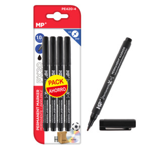 MP ανεξίτηλος μαρκαδόρος PE420-4 για CD-DVD, 1mm, μαύρος, 4τμχ