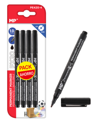 MP ανεξίτηλος μαρκαδόρος PE420-4 για CD-DVD, 1mm, μαύρος, 4τμχ MP ανεξίτηλος μαρκαδόρος PE420-4 για CD-DVD, 1mm, μαύρος, 4τμχ
