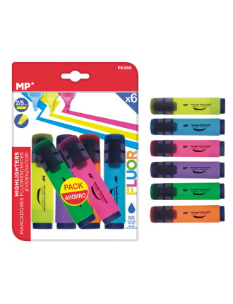 MP μαρκαδόρος υπογράμμισης PE489, πάχος μύτης 2-5mm, 6 χρώματα MP μαρκαδόρος υπογράμμισης PE489, πάχος μύτης 2-5mm, 6 χρώματα