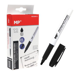 MP Μαρκαδόρος ασπροπίνακα PE494N-S, πάχος μύτης 2-3mm, μαύρος, 12τμχ