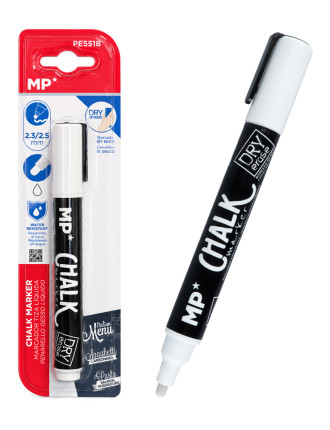 MP μαρκαδόρος υγρής κιμωλίας PE551B, 2.3-2.5mm, λευκός MP μαρκαδόρος υγρής κιμωλίας PE551B, 2.3-2.5mm, λευκός
