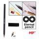 MP eternal μεταλλικό μολύβι PE560 με γόμα & 2x ανταλλακτικές μύτες, μαύρο