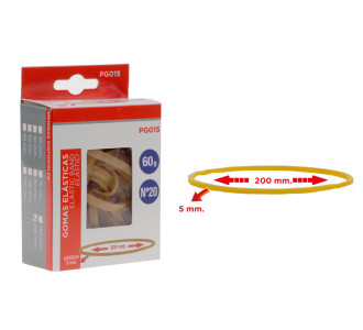 MP λαστιχάκια συσκευασίας PG015 σε κουτί, No20, 5x200mm, 60g MP λαστιχάκια συσκευασίας PG015 σε κουτί, No20, 5x200mm, 60g