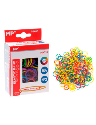 MP λαστιχάκια συσκευασίας PG016, No3, 1.5x30mm, 60g, χρωματιστά MP λαστιχάκια συσκευασίας PG016, No3, 1.5x30mm, 60g, χρωματιστά