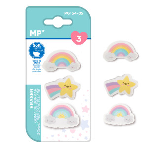 MP γόμα για μολύβι ουράνιο τόξο PG154-05, 3τμχ MP γόμα για μολύβι ουράνιο τόξο PG154-05, 3τμχ