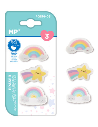 MP γόμα για μολύβι ουράνιο τόξο PG154-05, 3τμχ