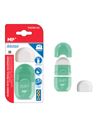 MP γόμα & ξύστρα με κάδο PG236-02-GN με ανταλλακτική γόμα, πράσινη