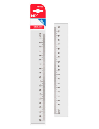 MP πλαστικός χάρακας PL022, 20cm, διάφανος