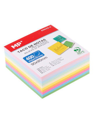 MP χαρτάκια σημειώσεων PN032-4, 90x90mm, 400τμχ, χρωματιστά