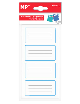 MP αυτοκόλλητες ετικέτες τετραδίων PN125-02, 65x32.6mm, 16τμχ MP αυτοκόλλητες ετικέτες τετραδίων PN125-02, 65x32.6mm, 16τμχ
