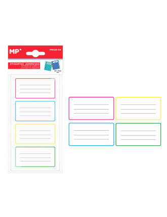 MP αυτοκόλλητες ετικέτες τετραδίων PN125-04, 65x32.6mm, 4 χρώματα, 24τμχ MP αυτοκόλλητες ετικέτες τετραδίων PN125-04, 65x32.6mm, 4 χρώματα, 24τμχ