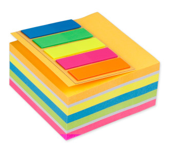 MP αυτοκόλλητα χαρτάκια σημειώσεων PN185 75x75mm, 400+100τμχ, χρωματιστά