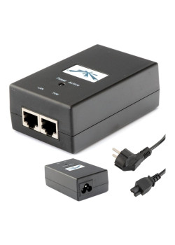 UBIQUITI PoE adapter POE-48 με power cable, 48VDC, 0.5A, 24W