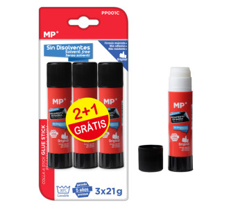 MP κόλλα στικ PP001C, διάφανη, 21g, 3τμχ