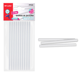 MP ράβδοι σιλικόνης PP040 για θερμοπίστολο, 7.1mm x 20cm, 10τμχ MP ράβδοι σιλικόνης PP040 για θερμοπίστολο, 7.1mm x 20cm, 10τμχ