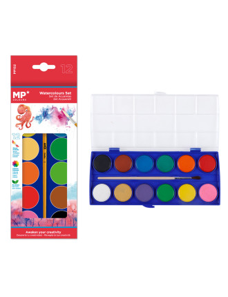 MP σετ νερομπογιές PP152, κασετίνα, 12 χρώματα MP σετ νερομπογιές PP152, κασετίνα, 12 χρώματα