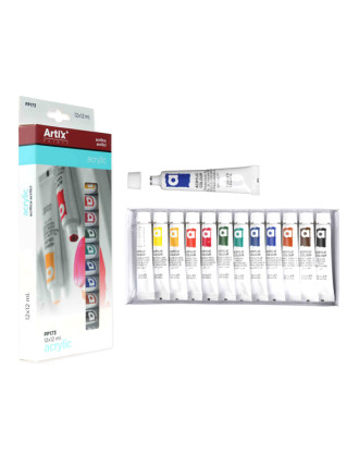 MP ακρυλικά χρώματα ακουαρέλας PP173, 12 χρώματα, 12x 12ml