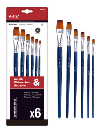 ARTIX PAINTS σετ πινέλων ζωγραφικής PP228, μπλε, 6τμχ