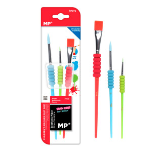 ARTIX PAINTS σετ παιδικών πινέλων ζωγραφικής PP279, διάφορα χρώματα, 3τμχ