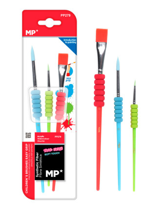 ARTIX PAINTS σετ παιδικών πινέλων ζωγραφικής PP279, διάφορα χρώματα, 3τμχ