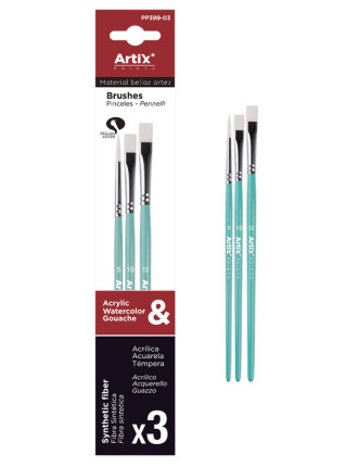 ARTIX PAINTS σετ πινέλων ζωγραφικής PP399-03, πράσινο, 3τμχ ARTIX PAINTS σετ πινέλων ζωγραφικής PP399-03, πράσινο, 3τμχ